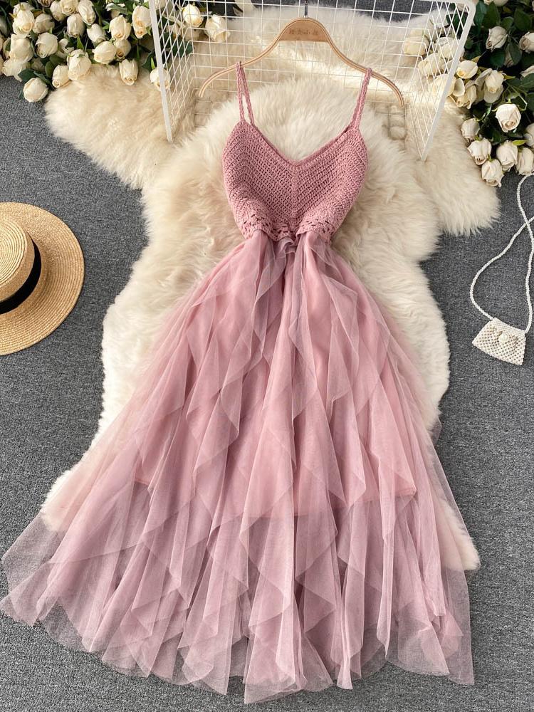 Robes décontractées Robe de suspension pour femmes Summer Jupe duveteuse irrégulière