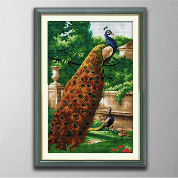 

Rich peacock home decor paintings ,Handmade Cross Stitch Craft Tools Embroidery Needlework sets counted print on canvas DMC 14CT /11CT