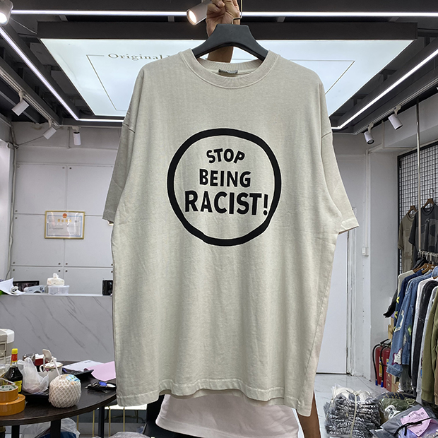 

T Shirt Tee Men Women Casual Letters Print High Quality Short Sleeve Oversized T-shirt Hip Hop Tops Real Pics, Beige