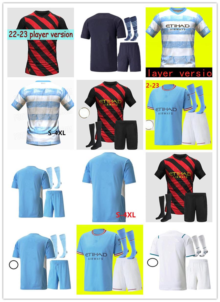 

HAALAND 22-23 ManCNEstER GREALISH SOCCER JERSEYS DE BRUYNE FODEN SPECIALPl 22 23MEN kids kit City TERLING MANS CITIES MAHREZ G.JESUS footbal, 22/23 away