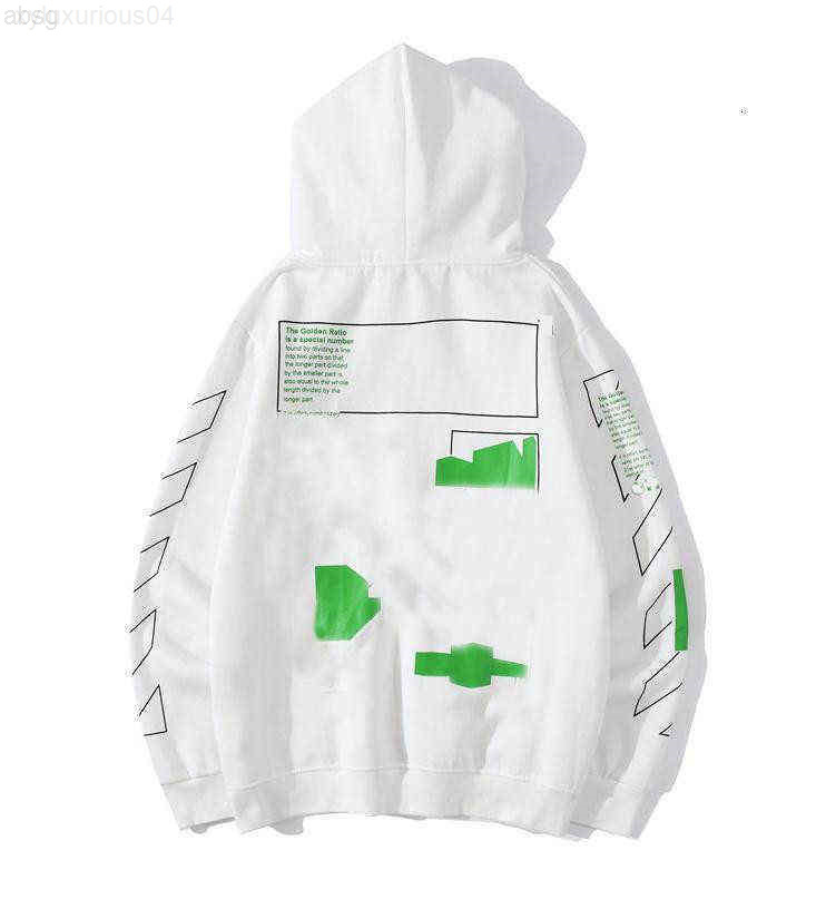 

Fashion Sweatshirts Tide Brands Offs Hoodies Argan Oil Painting Arrow Printing Men' Women' Pullover Hooded Sweater White Black Hoodie