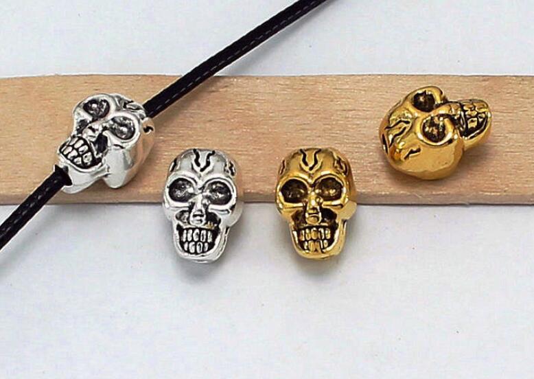 

Skull Tibetan Silver Bracelets Spacer Beads Handmade Decorative Metal Ball Beads DIY Jewelry For Men df4rs