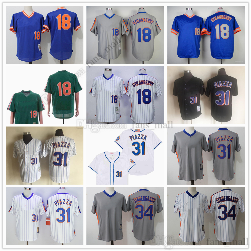 

Movie Mitchell and Ness Baseball Jersey Vintage 18 Darryl Strawberry Jersey 31 Mike Piazza 34 Noah Syndergaard Stitched Breathable Sport Sale High Quality Man, As picture (with team name)