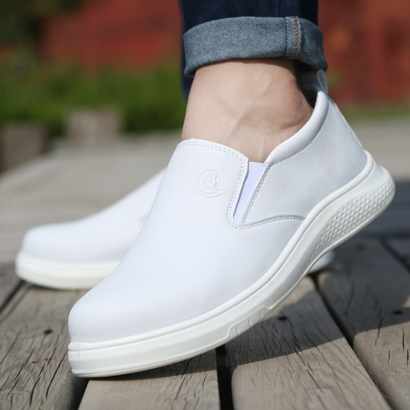 

Slip-On Work Safety Shoes Men Lightweight Breathable Soft Comfortable Steel Toe Work Shoes Anti-static Light, D802