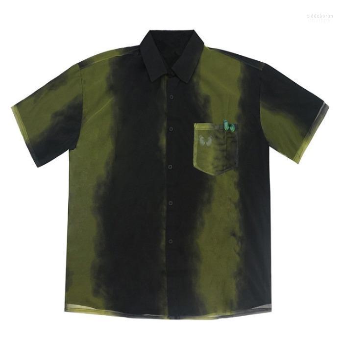 

Men's Casual Shirts Wholesale Arrival 2022 Men Clothing Selling Retro Shirt Graphic Personality Harajuku Tops Ay1546 Eldd22, Green