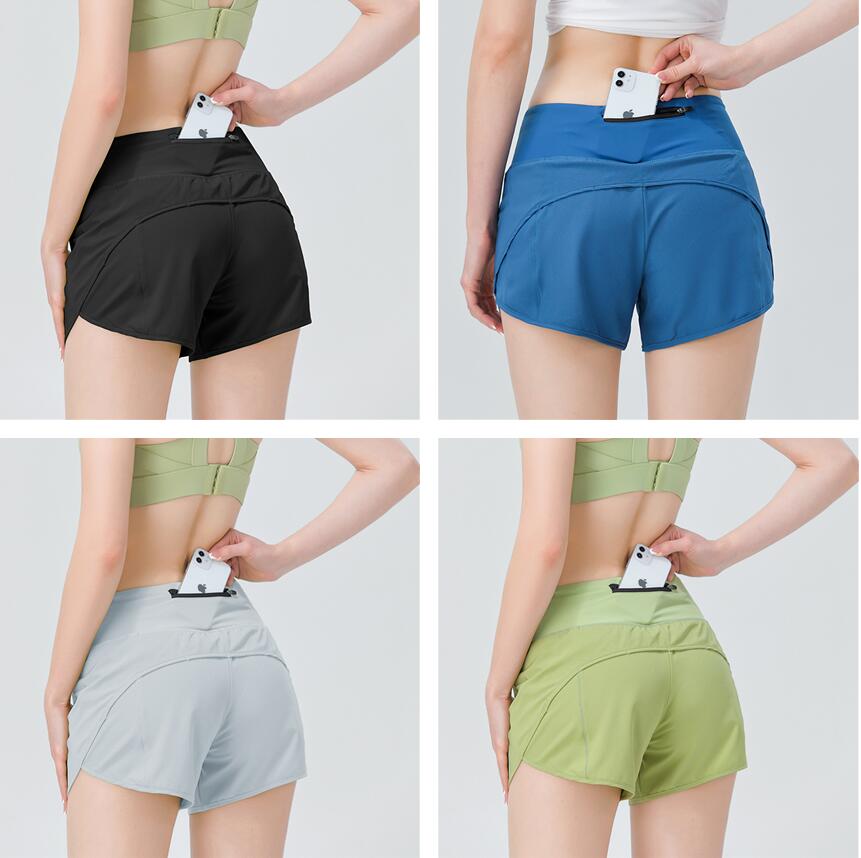 

Fake two piece Yoga Shorts Pants Women Leggings Designer Womens Workout Gym Wear Solid Color Sports Elastic Fitness Lady Zip pocket Short Legging 2, I need look other product