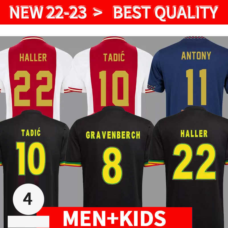 

21 22 23 Bob Marley Soccer Jerseys player version TADIC football shirts BERGHUIS HALLER Third black Kit BLIND KLAASSEN GRAVENBERCH 2022 2023, 2122 third player