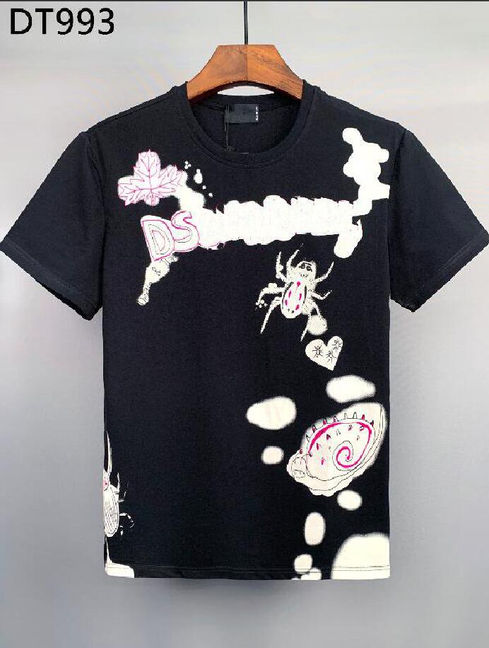 

22ss Letter Print men T-SHIRT Men DSQ Shirts high Streetwear D2 tee Mens Women Shorts T-shirts Harajuku Tops Short POLO Clothes DT993, White