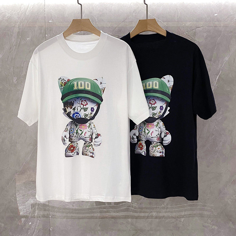 Luxury Brand Women's T-Shirt New Designer 2023 Short Sleeve Letter Printed Cartoon Pattern Casual Loose Comfy Fashion Female's Clothing