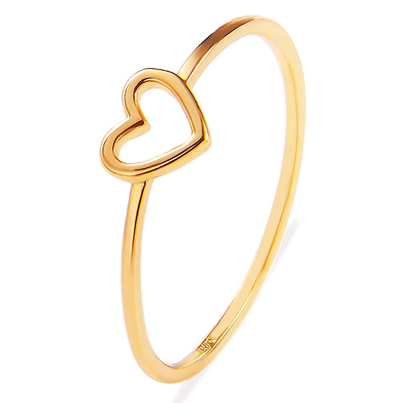 New Fashion silver Gold Color Heart Shaped ring couples Best Friend Wedding Rings-image-759311133
