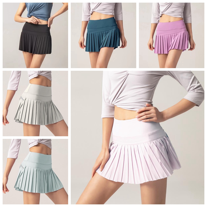 

new Outfit Yoga Tennis Skirts Pleated Skirt Gym Clothes Women Womens Running Fitness Golf Pants Shorts Sports Back Waist Pocket, I need see other product
