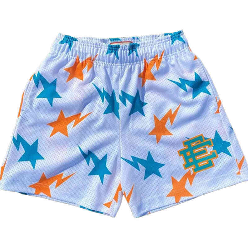 

Eric Emanuel Ee Basic Short York City Skyline Men's Casual Shorts Fitness Sports Pants Summer Gym Workout Meshsports Shorts, White and yellow