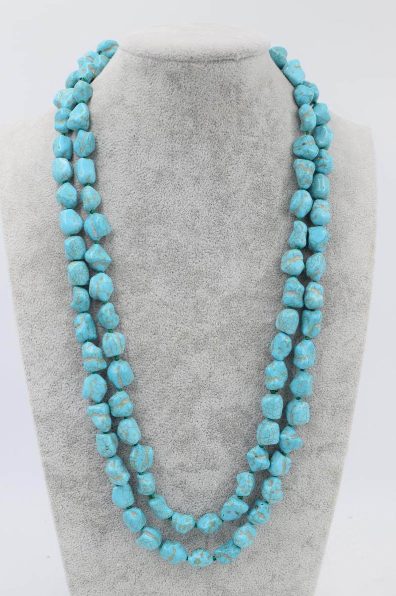 

Chains Howlite Turquoise Green Baroque 11-14mm Necklace 50inch Wholesale Beads Nature FPPJ Woman 2022Chains
