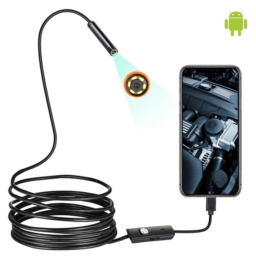 

mini endoscope camera waterproof endoscope borescope adjustable soft wire 6 leds 7mm android type-c usb inspection camea for car311l