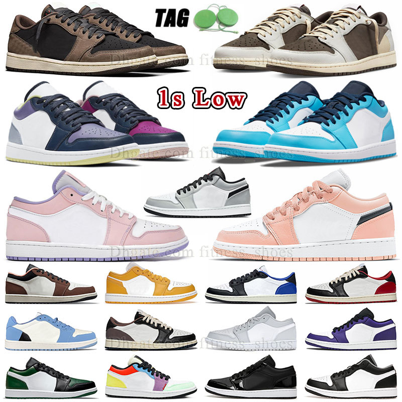 

Womens Jumpman 1 low pink running shoes top quality mens ts reverse mocha brown pinksicle Light Arctic Pink Punch Grey White Camo Jorda 1s Designer Sneakers J1 Trainer, D27 36-40 low pinksicle
