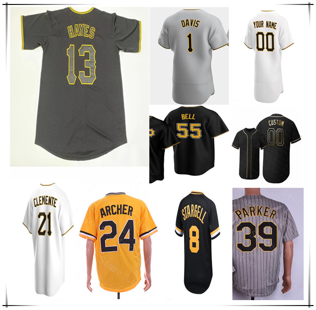 

Pittsburgh Baseball Bryan Reynolds Jersey Yoshi Tsutsugo Roberto Clemente Perez Kevin Newman Ke'Bryan Hayes Ben Gamel Bryse Wilson Mitch Keller Bonds Heath Hembree, Women black