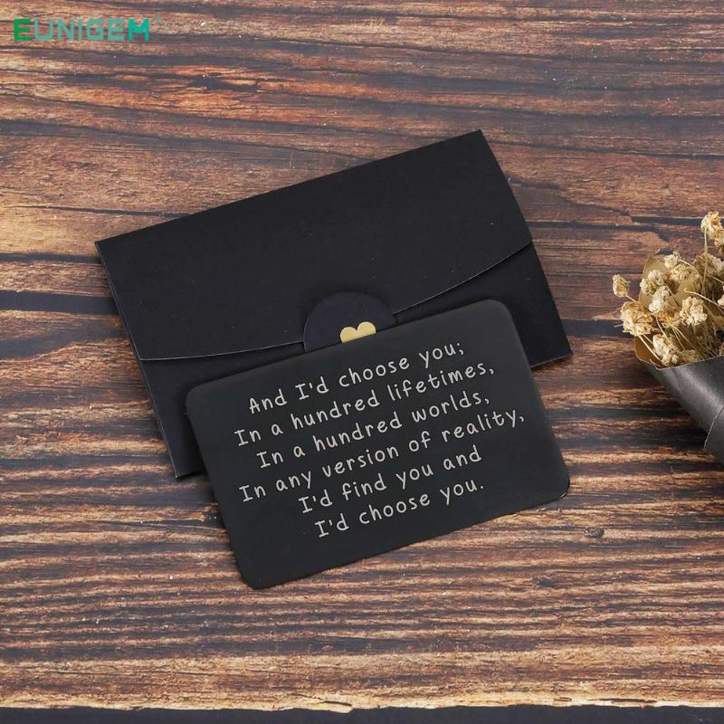

Keychains Valentine Gifts For Him Her Men Wallet Card Black Boyfriend Husband From Wife Girlfriend Love Note Groom Fiance