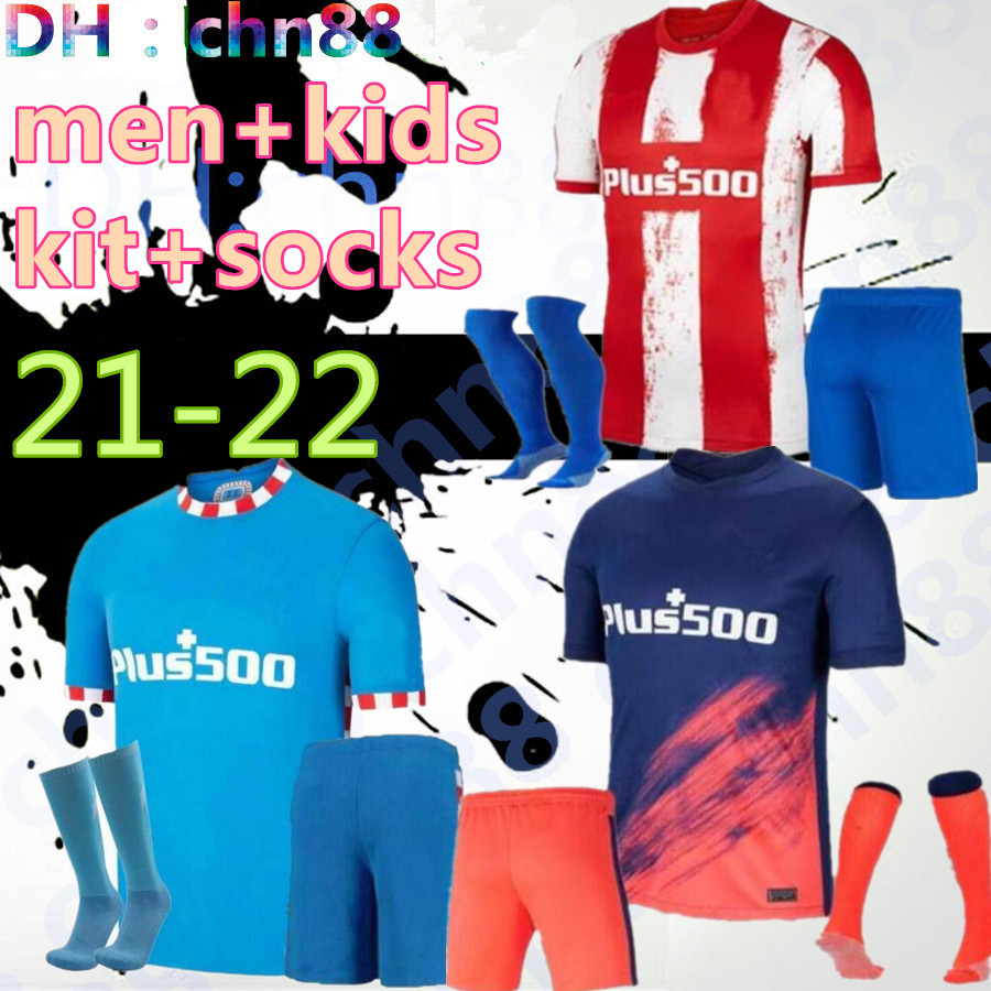 

21 22 Madrid Soccer Jerseys SUAREZ JOÃO FÃLIX 2021 2022 M. Llorente CORREA KOKE Camisetas de fÃºtbol LEMAR CARRASCO Player version Football k, Black;yellow