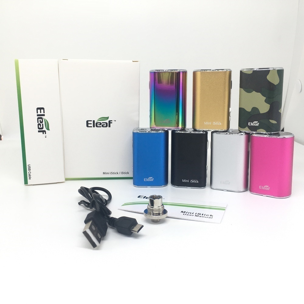 

Eleaf Mini iStick Kit 7 colors 1050mah Built-in Battery 10w Max Output Variable Voltage Adjustable Mod with USB Cable eGo Connector for 510 Thread Vaporizer Pen
