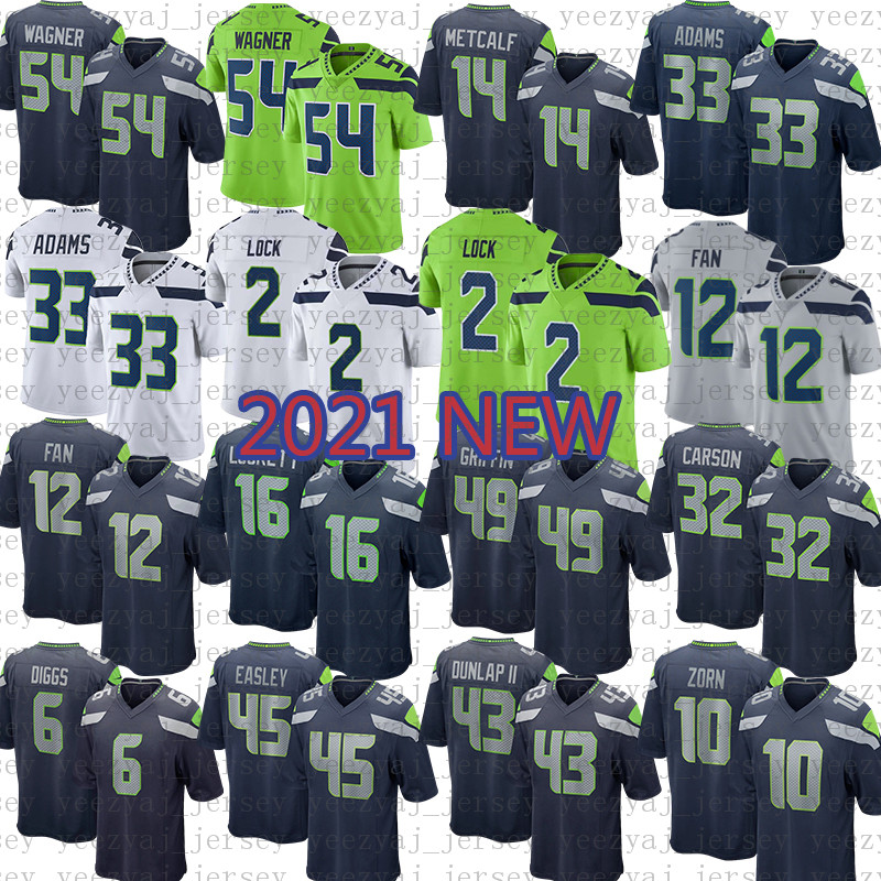 

Bobby Wagner DK Metcalf Football Jersey Tyler Lockett 12 FAN Drew Lock Jamal Adams Chris Carson Cody Barton Ryan Neal Seahawks''Quandre Diggs Geno Smith Mone, Mens-hy