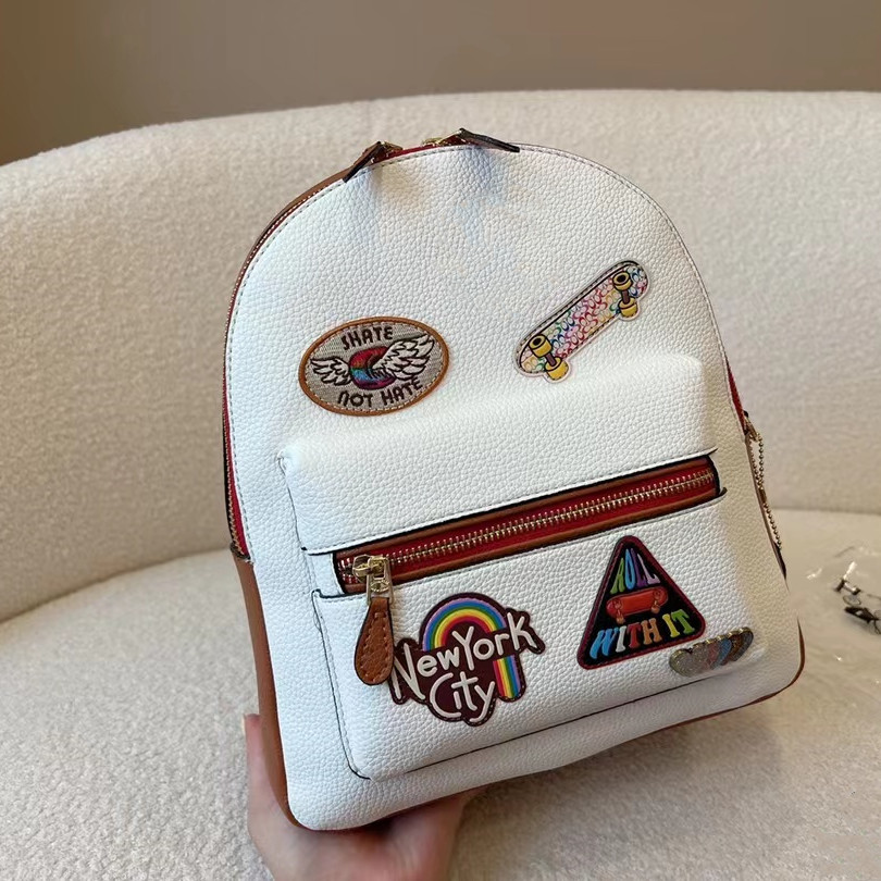 

Women Backpack Purses High Quality Leather Luxury Brand Female Fashion Shoulder Bag Lady Preppy Style School Bag Business Travel Bagpack Sports Leisure Rucksack, Ivory