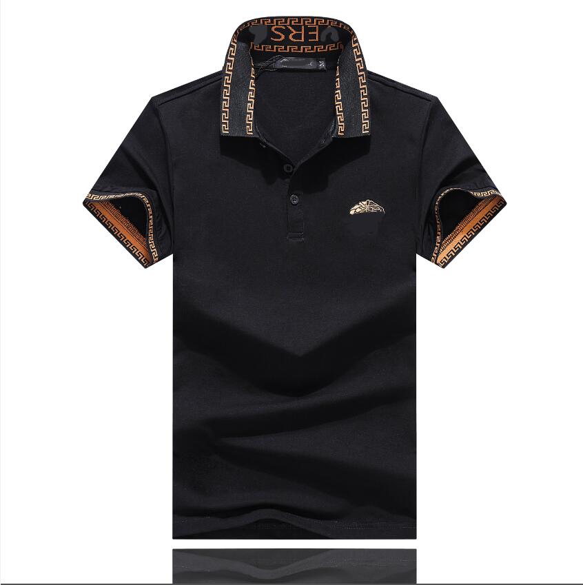 

2022 designer stripe polo shirt t shirts snake polos bee floral mens High street fashion horse polo luxury T-shirt#8568, White