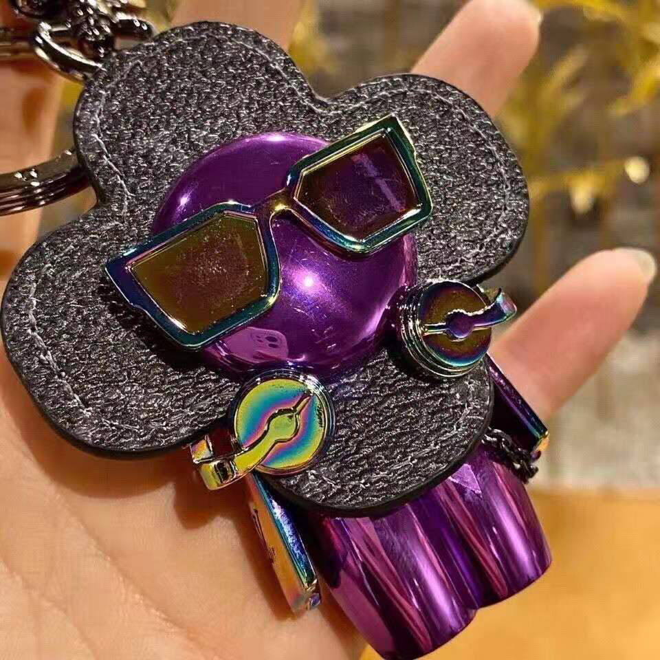 high qualtiy Luxurys High leather Letter Printing Keychains Metal Handmade Unisex Designer bag car Key Ring with box