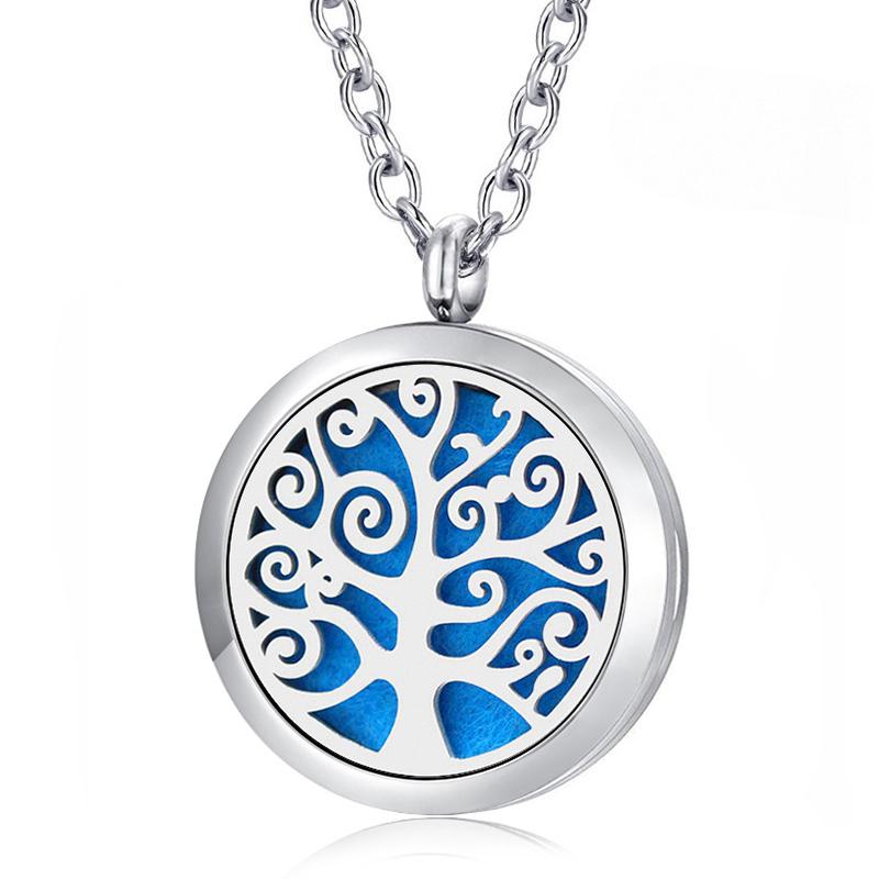 

Pendant Necklaces With Chain As Gift! Wholesale 20//25/30mm Magnetic 316L Stainless Steel Oil Diffuser Necklace Jewelry