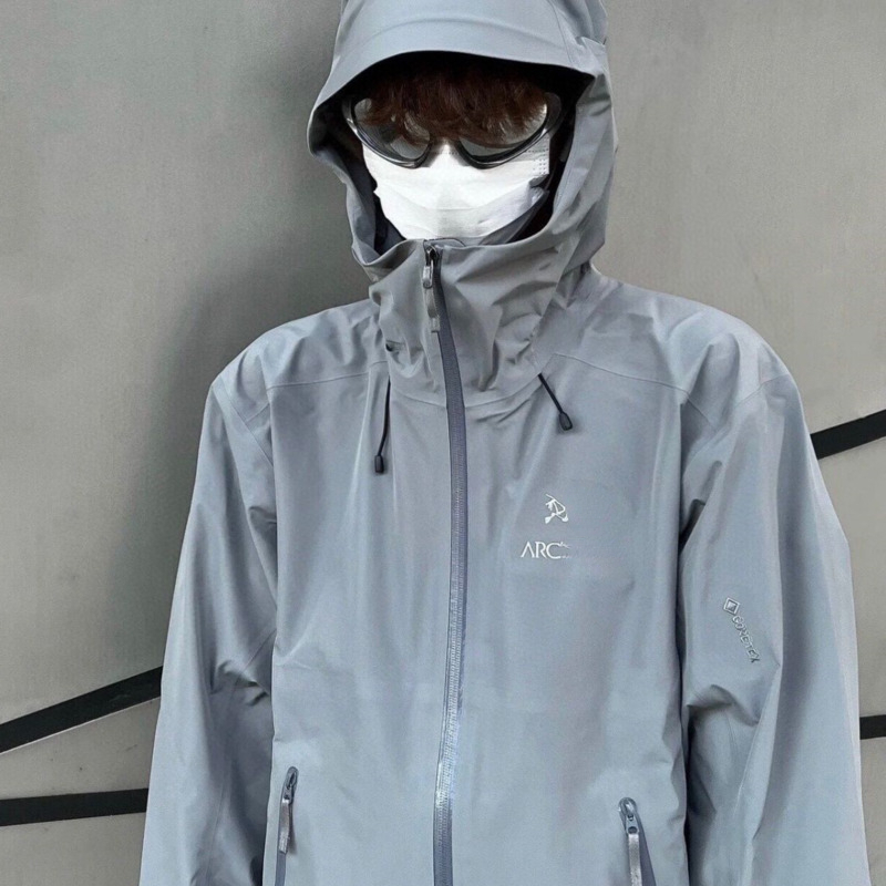 

ARC jacket mens designer hoodie tech nylon waterproof gore tex zipper jackets high quality 3 in 1 embroidered coat outdoor sports men women coats, Black