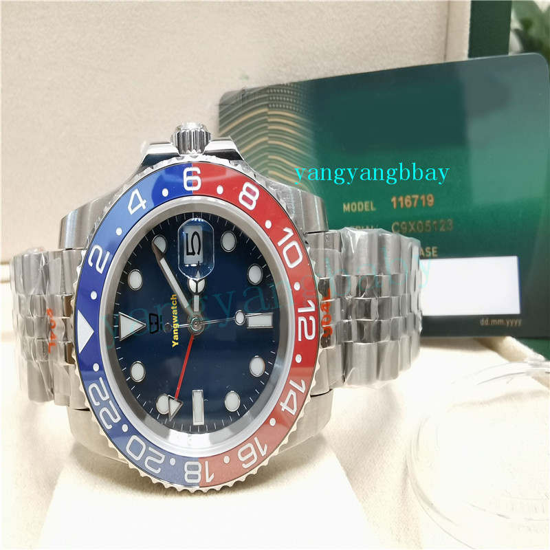 

v5 watch waterproof 40mm GMT-II Pepsi BLUE DIAL 18K White Gold Watch 126719 BLRO Mechanical (Automatic) Sapphire ceramics mens men Wristwatch Box Papers