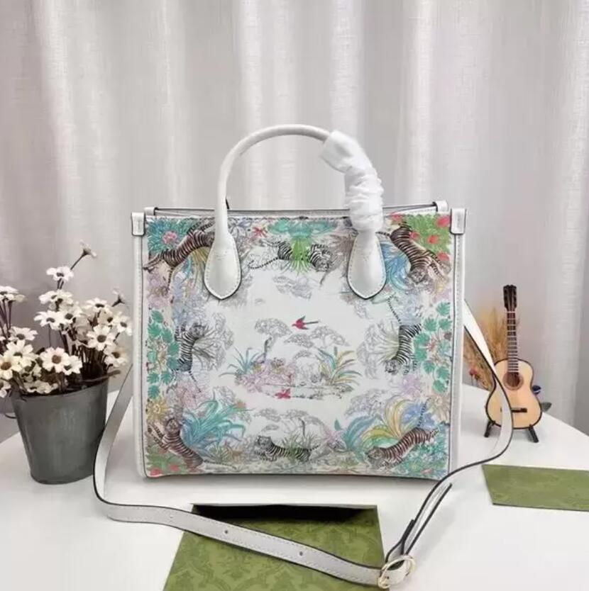 

Luxurys Designers Bags Womens Handbags Purse Flower Totes Bag Ladies Casual Tote PVC Leather Shoulder Handbag Female Big Purses, Brown