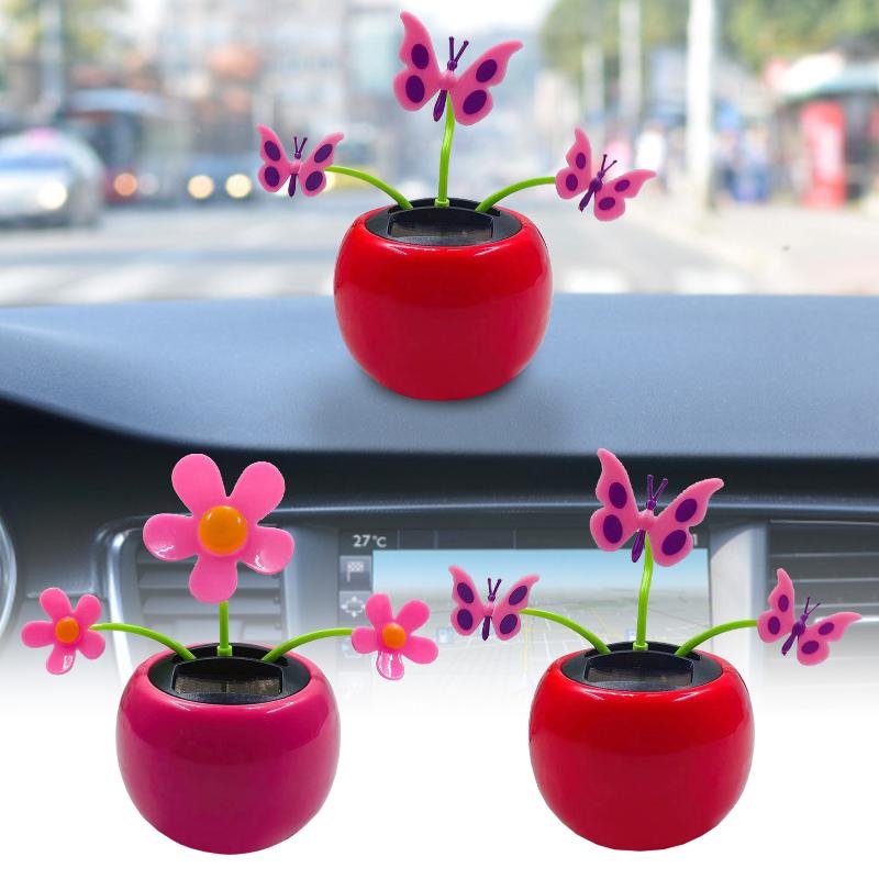 

Interior Decorations Fashion Solar Dancing Toy Butterfly Safflower Swinging Dashboard Ornament Kids Gift Auto Home Decor AccessoriesInterior
