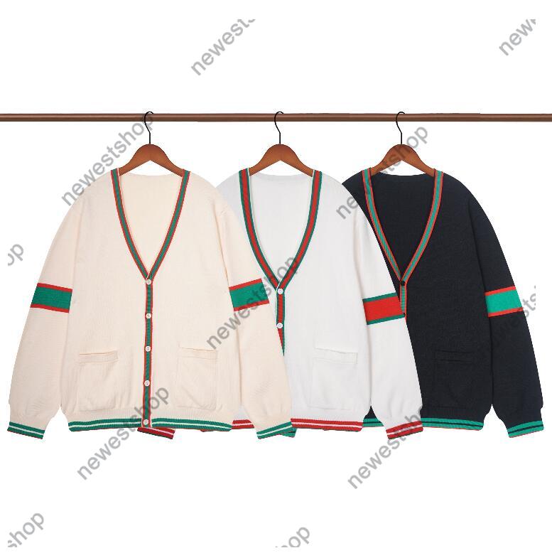 

Autumn Mens designer sweaters luxury Womens letter print sweater casual Male long Sleeve stripe luxurys Cardigan coat, Black