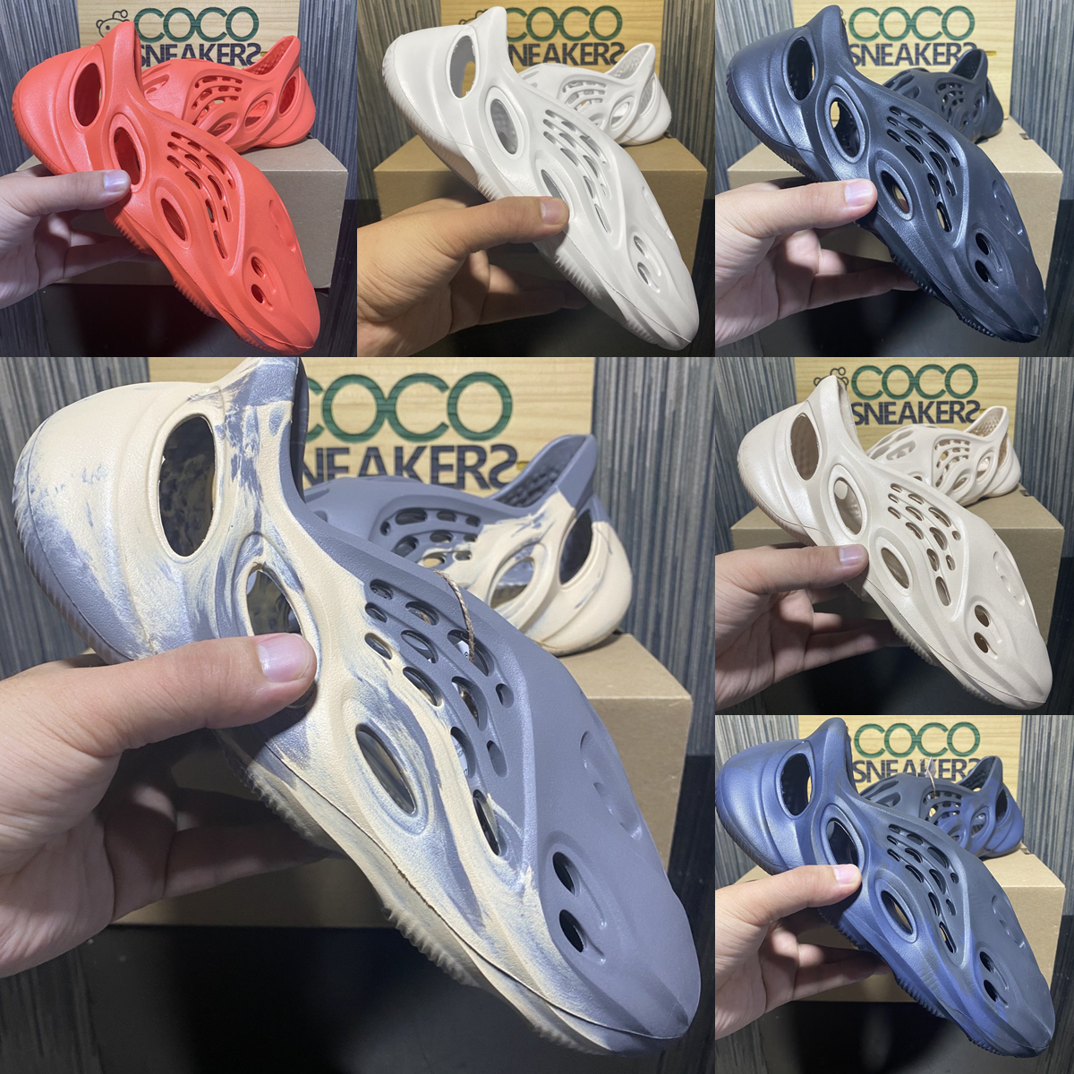 

2021 Sandal Vermillion Mineral Blue Sandals Slide Slippers Foam Ochre RUNR MX Cream Clay Moon Grey Shoes White Desert Ararat Sand Mens Runne, Black