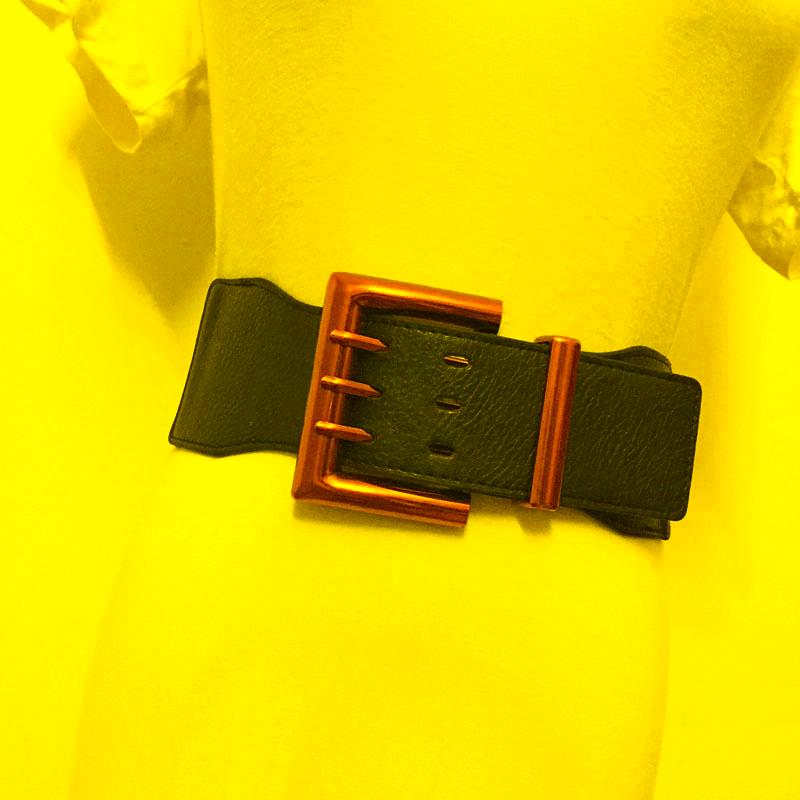 

Belts Ms Waist Sealing Fashion Yellow Generous Buckle Elastic Waistband Women Overcoat Dress Corset Show Thin Wide Belt 86 7.4cmBelts, Black