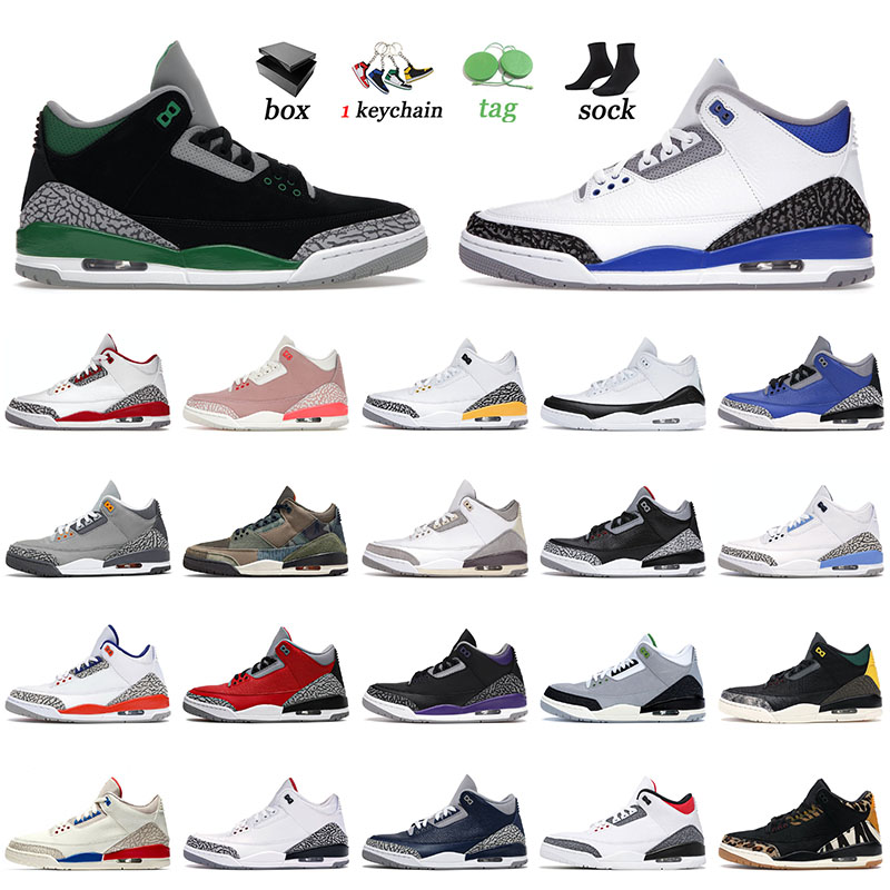 

Mens Basketball Shoes 3 3s III Top Jumpman Racer Blue Pine Green Rust Pink Men Women With Box Sneakers Medium Grey Knicks Rivals Trainers, C48 fire red 40-47