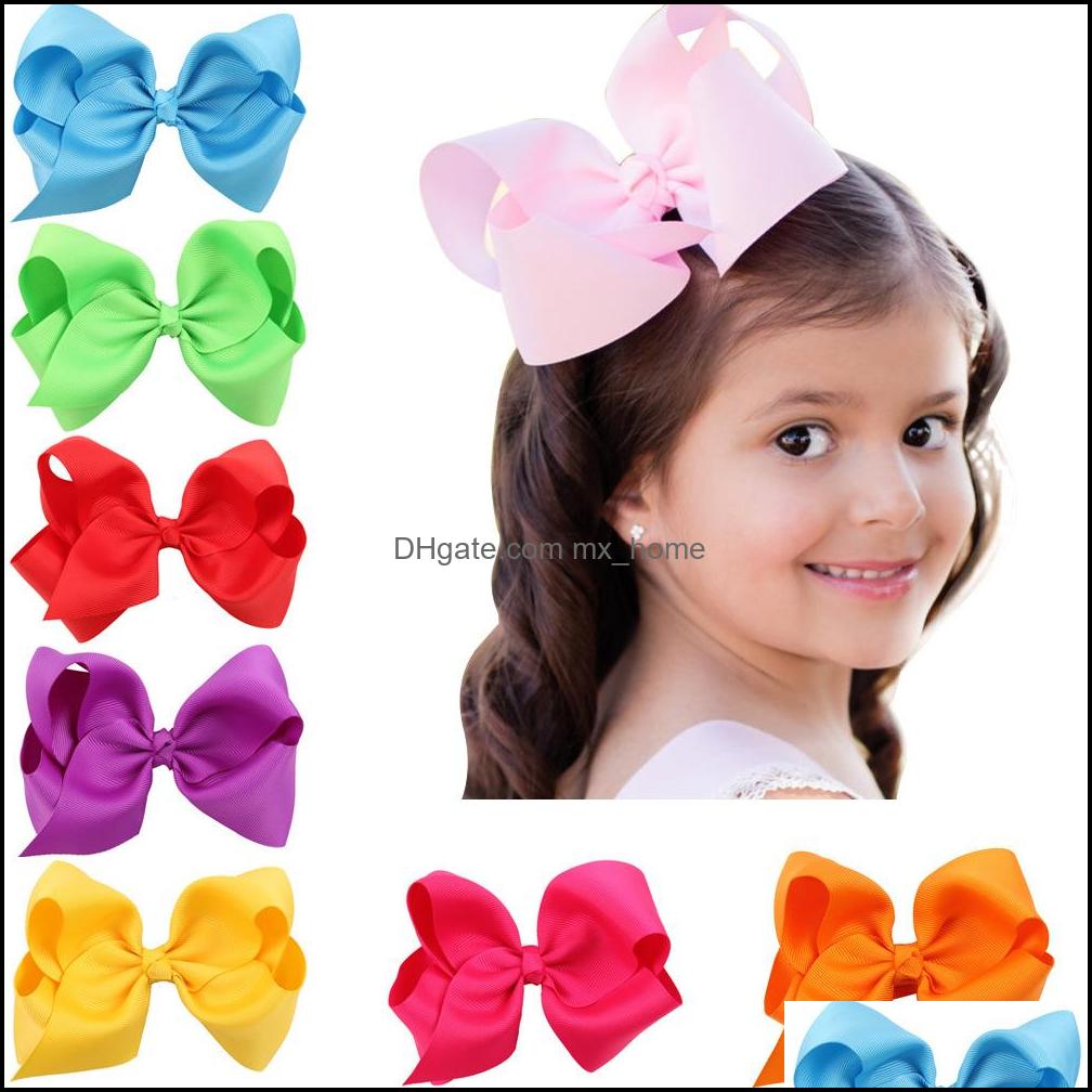 

16 Colors New Fashion Boutique Ribbon Bows For Hair Hairpin Accessories Child Hairbows Flower Hairbands Girls Cheer Drop Delivery 2021 Baby, Randomly send colors