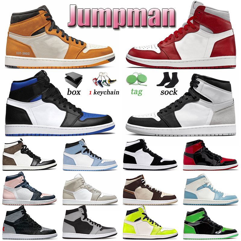 

Top quality Jumpman 1 Basketball Shoes 1s High Element Light Curry Womens Mens Stage Haze Patent Bred Sports Trainers Royal Toe College Grey Designer Sneakers US 12, 36-46 mid dutch green