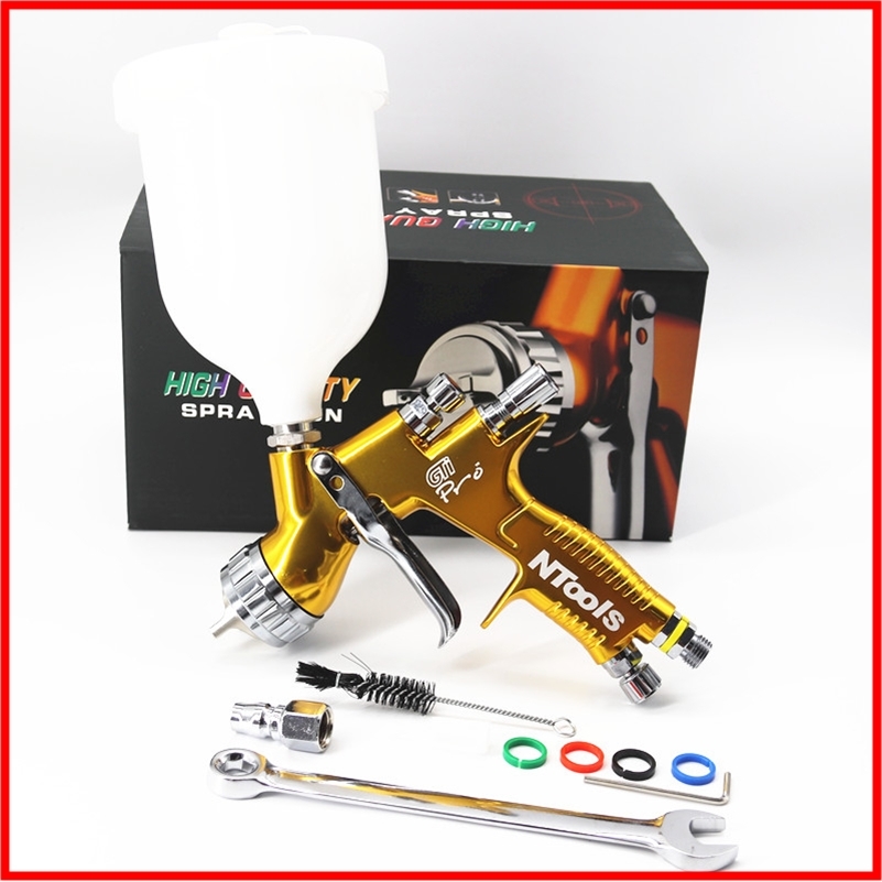 

High Quality Spray Gun Ntools GTI Pro Painting TE20/T110 1.3/1.8mm Nozzle Paint Water Based Air Airbrush 220809