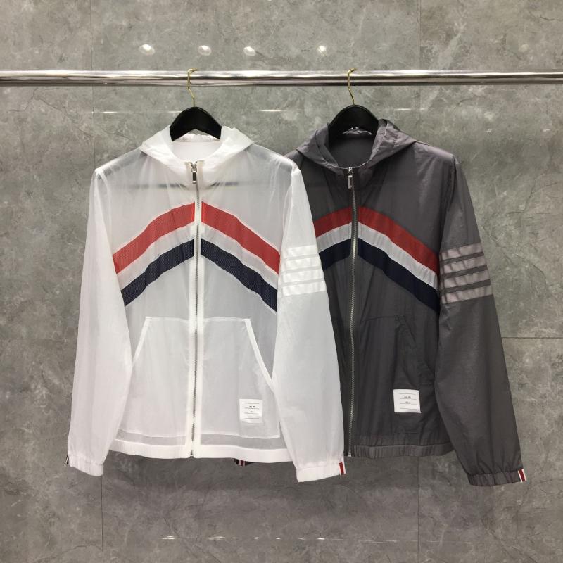 

Men's Jackets Fashion Jacket Men Quick Dry Uv Sun-Protective Outdoor Coat Patchwork Striped Casual Hooded Skin WindbreakerMen's, Gray