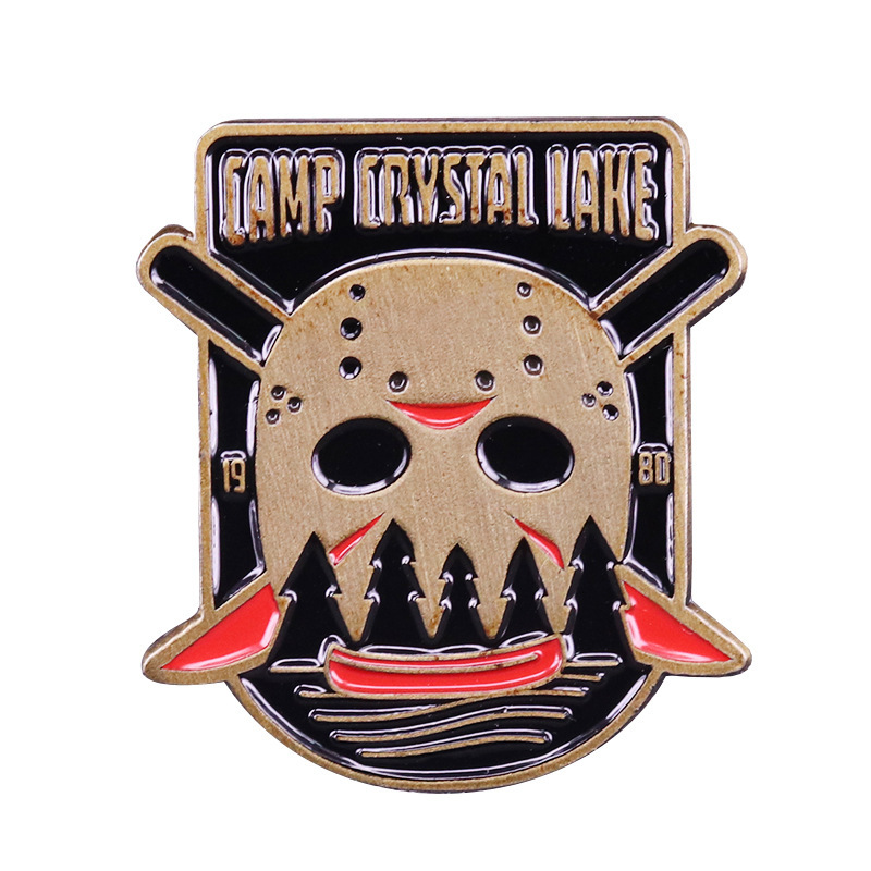 

Retro Horror Movie Figure Enamel Pins Badge Brooch Backpack Bag Collar Lapel Decoration Jewelry, As picture