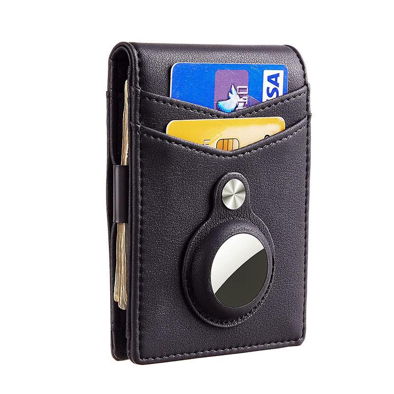 

Wallets Slim Thin Lerather Wallet Short Purse Money Bag Black Mens Bifold With Gift Box For AirTagWallets