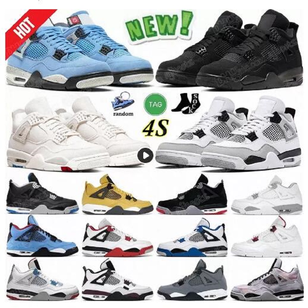 

Basketball Shoes Mens 4 4s University Blue Sail Oreo Black Cat Canvas Fire Red Thunder White Bred Infrared Zen Master Taupe Haze Men Sport Sneaker, # 36