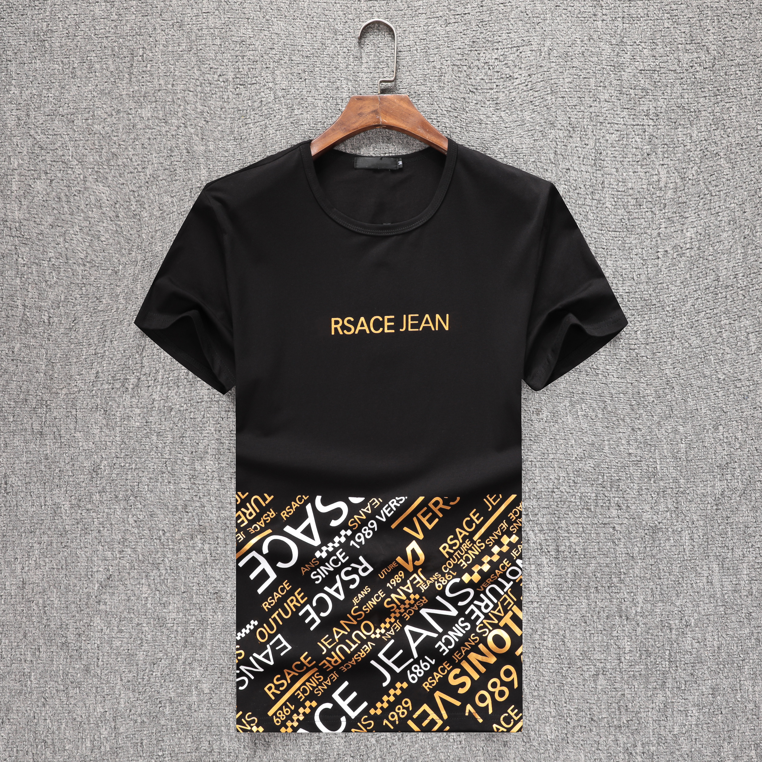 

mens t shirt men S designer shirts round neck double thread spring summer letter high street loose trend short sleeve male clothing bin1128