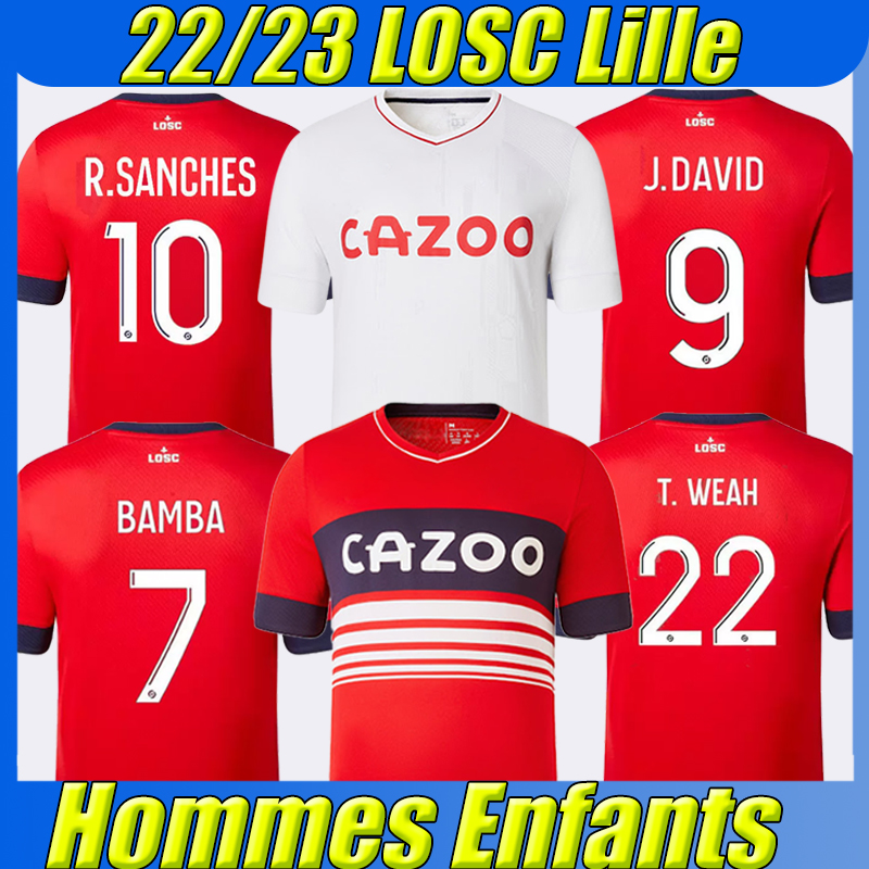 

LOSC Lille soccer jerseys 22/23 DAVID FONTE BURAK BAMBA YAZICI 2022 2023 Lille Olympique JIKONE R.SANCHES T.WEAH L.ARAUJO maillots men kids kit maillot de football shirt, 22-23 home