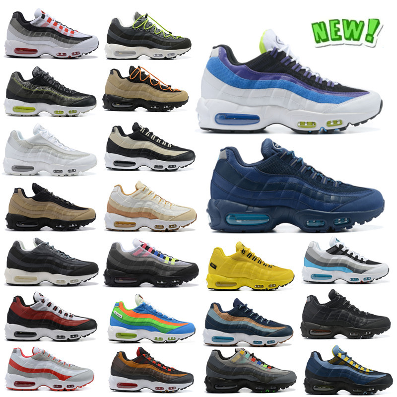 

High-class 95 Men Running Shoes 95S Triple Black White Neon Khaki Total Orange Light Photo Blue Iron Smoke Grey off Brown Hombre Chaussure Man, No.6