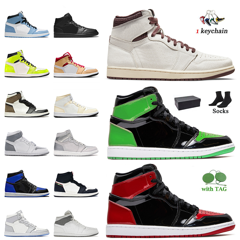 

2022 New Fashion Jumpman 1 Basketball Shoes High OG 1s A Ma Maniere Patent Green Bred Paris White Syracuse Smoke Grey University Blue Trainers Sneakers With Box Sports, A52 obsidian unc 36-47