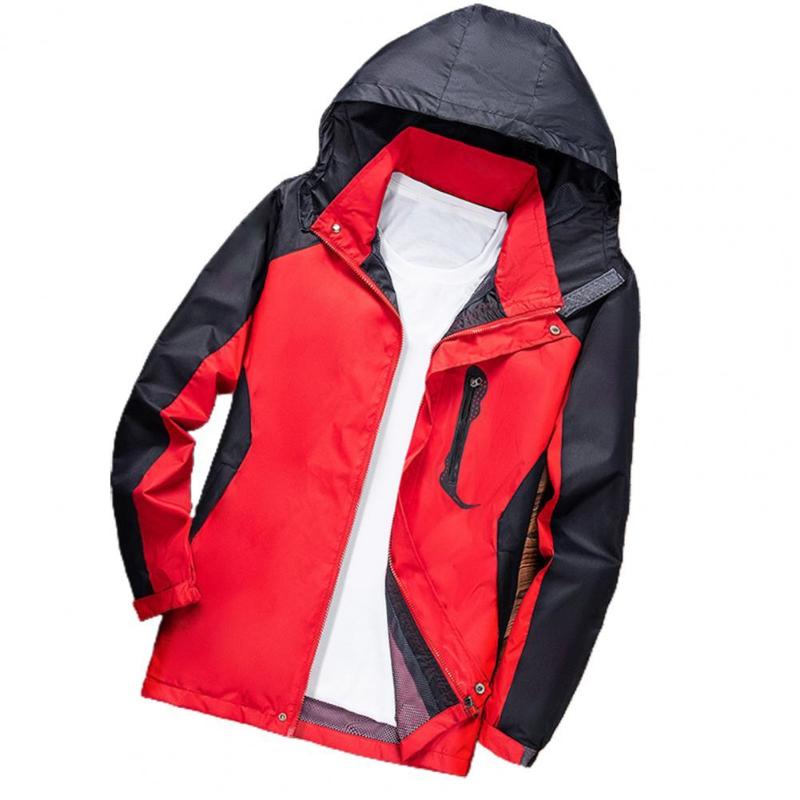 

Men's Jackets Outdoor Coat Contrast Colors Waterproof Warmth Retention Wear-resistant Spring Jacket For ClimbingMen's, Red