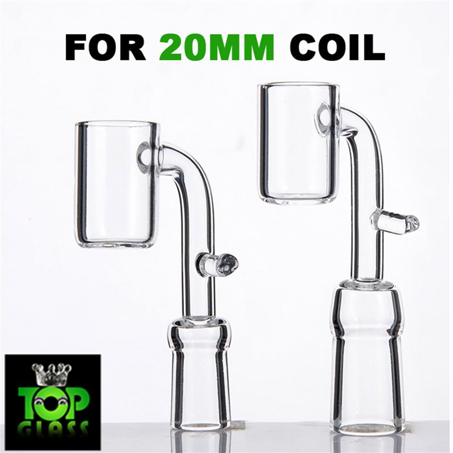 

Quartz Ebanger Nail With Hook Domeless Quartz Banger Enail with Clear Male Female Joint for 20mm Coil Heater257s