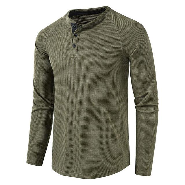 

Men' T-Shirts Men' Collar T-Shirt Solid Color Long Sleeve Casual Basic Clothes High Quality Spring Autumn SweatshirtMen, Beige